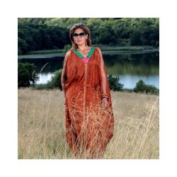 smart kokain Vend om Bronze med blomme detaljer Regina Maxi kjole OneSize - Regina maxi / lang  kjole - A sarees Story
