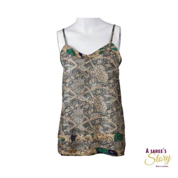 Grbeige / sort / beige Rosita stroptop strrelse S/M 