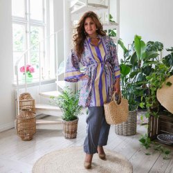 Beige / purple / aqua Sidney tunic OneSize