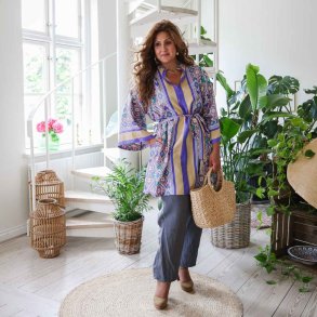 Beige / purple / aqua Sidney tunic OneSize