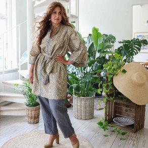 Khaki / grey / white Sidney tunic OneSize