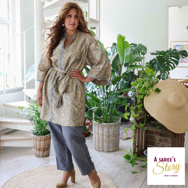 Khaki / gr / hvid Sidney tunika OneSize 