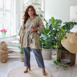 Khaki / grey / white Sidney tunic OneSize