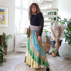 Multicolored  maxi/long Susanne skirt dress OneSize