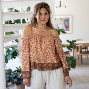 Bronze / rosa / creme Venezia off-shoulder top OneSize 