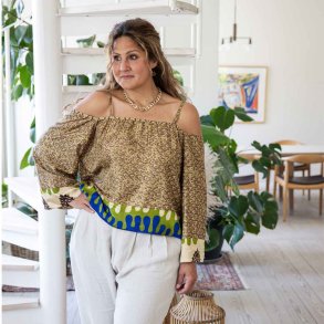 Oliven / brown / beige Venezia off-shoulder top OneSize 