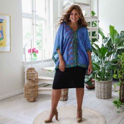 Blue / light blue / magenta YZ Poncho OneSize 