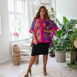 Purple / hot pink / tangerine YZ Poncho OneSize