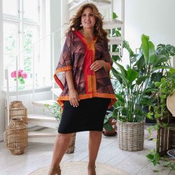 Violet / brown / red YZ Poncho OneSize 